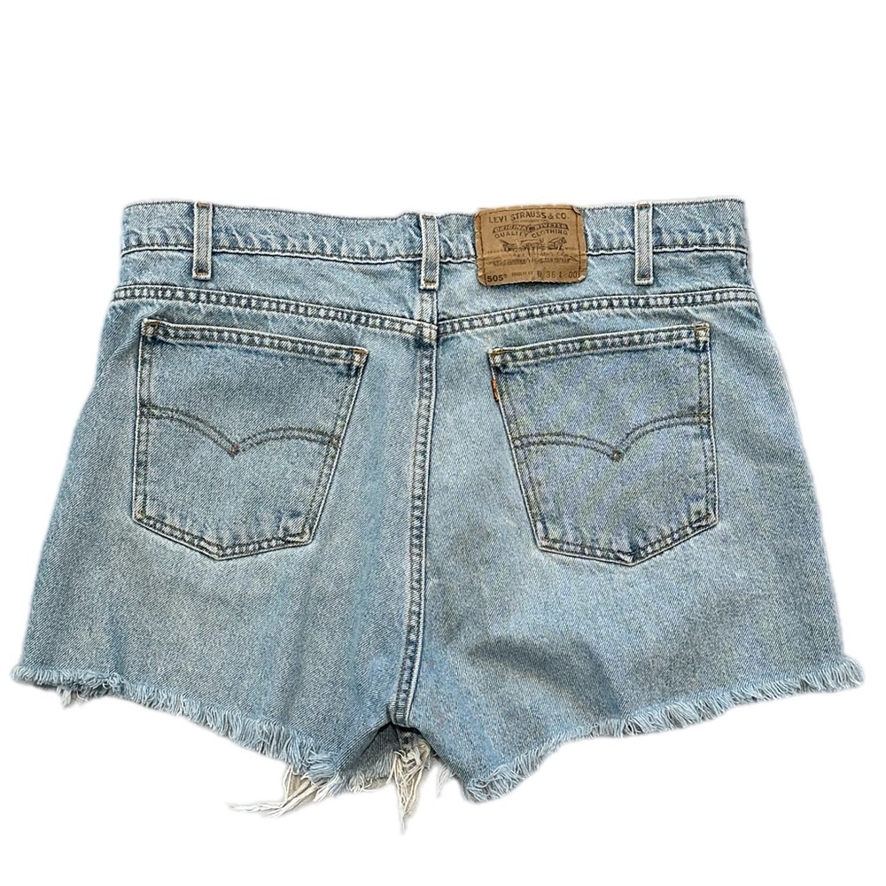 Vintage Levi’s Orange Tab Cutoff Shorts – Light Wash High-Rise Denim 36” waist